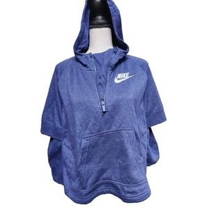 Nike Pullover Short Sleeve Hoodie Half Zip NWT Big Girls Size M MSRP $50.00